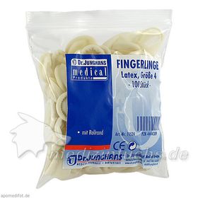 FINGERLINGE LATEX GR 4, 100 ST – PZN 4444389 из Германии