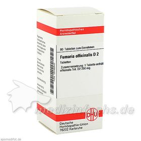 FUMARIA OFFICINALIS D 2, 80 ST – PZN 546940 из Германии