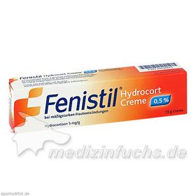 FENISTIL Hydrocort Creme 0,5% b.mäßigst.Haute., 15 G – PZN 6458823 из Германии