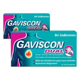 GAVISCON Dual 250 mg, 106,5 mg, 187,5 mg Kautabletten (2x48 stk) – PZN 8100125 из Германии
