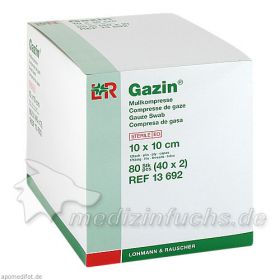 GAZIN Mullkompresse 10x10cm 12fach steril, 40X2 ST – PZN 1511702 из Германии