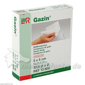 Gazin Kompresse 5x5cm 8fach steril, 5X2 ST – PZN 3448965 из Германии