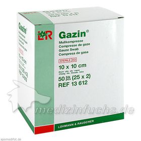 Gazin Kompresse 10x10cm 8fach steril, 25X2 ST – PZN 3449025 из Германии