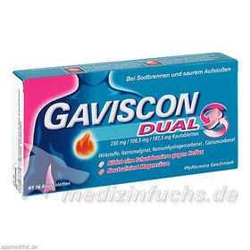 Gaviscon Dual 250mg/106.5mg/187.5mg, 16 ST – PZN 4363716 из Германии