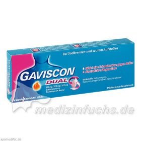 GAVISCON Dual 500mg/213mg/325mg Suspens.im Beutel, 4X10 ML – PZN 4363722 из Германии