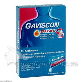 Gaviscon Dual 500mg/213mg/325mg, 12X10 ML – PZN 4363828 из Германии