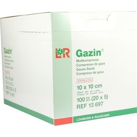 Gazin Kompresse 10x10cm 12fach groß steril, 20X5 ST – PZN 8788921 из Германии