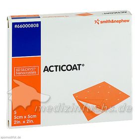 Acticoat Antimikrobieller Verband 5x5cm, 5 ST – PZN 1675562 из Германии