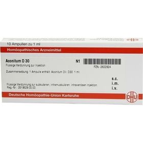 ACONITUM D 30 Ampullen, 10X1 ML – PZN 2822924 из Германии