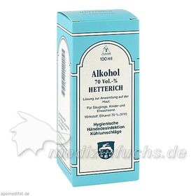 ALKOHOL 70 VOL % HETTERICH, 100 ML – PZN 4769660 из Германии