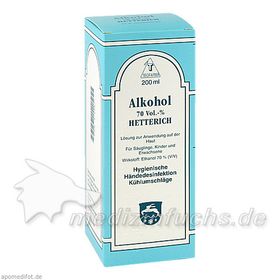 ALKOHOL 70 VOL % HETTERICH, 200 ML – PZN 4769677 из Германии