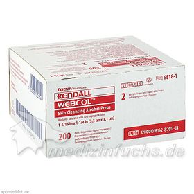 Alkoholtupfer WEBCOL ST 3.5X3.5, 200 ST – PZN 8493491 из Германии