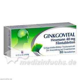 Ginkgovital Heumann 40 mg Filmtabletten, 30 ST – PZN 11521305 из Германии