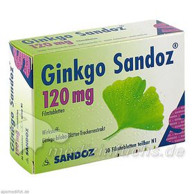 Ginkgo Sandoz 120mg Filmtabletten, 30 ST – PZN 1683461 из Германии