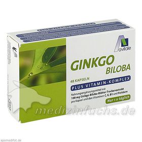Ginkgo 100mg Kaps + B1 C+E, 48 ST – PZN 2909329 из Германии