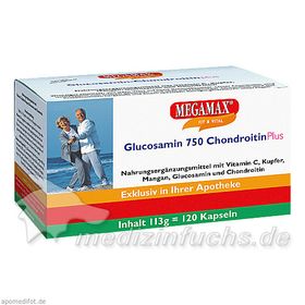 Glucosamin 750 Chondroitin Plus Megmax, 120 ST – PZN 3079835 из Германии