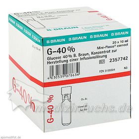 Glucose 40% Braun Mini-Plasco connect, 20X10 ML – PZN 3159304 из Германии