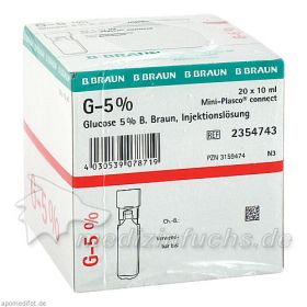 Glucose 5% Braun Mini-Plasco connect, 20X10 ML – PZN 3159474 из Германии