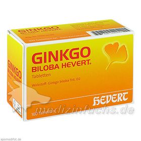 Ginkgo biloba Hevert Tabletten, 100 ST – PZN 3816162 из Германии