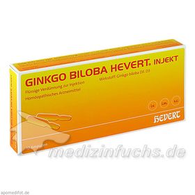 Ginkgo biloba Hevert injekt, 10 ST – PZN 3816216 из Германии