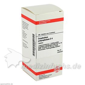 GNAPHALIUM POLYC D 4, 200 ST – PZN 4219037 из Германии