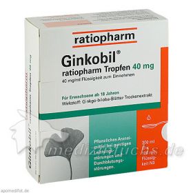 Ginkobil-ratiopharm Tropfen 40mg, 300 ML – PZN 6680912 из Германии