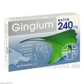 Gingium extra 240mg Filmtabletten, 20 ST – PZN 6817802 из Германии