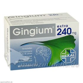 Gingium extra 240mg Filmtabletten, 80 ST – PZN 6817825 из Германии