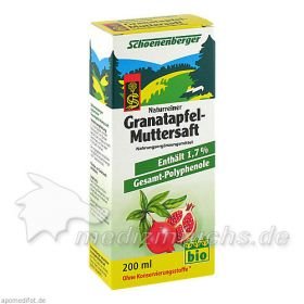GRANATAPFEL MUTTERSAFT SCHOENENBERGER, 200 ML – PZN 699715 из Германии