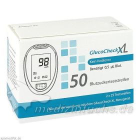 GlucoCheck XL Blutzuckerteststreifen, 50 ST – PZN 7543519 из Германии