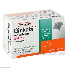 GINKOBIL ratiopharm 240mg, 120 ST – PZN 8864415 из Германии