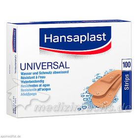 Hansaplast Universal Water Resist.19x72mm Strips, 100 ST – PZN 1215292 из Германии