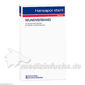 Hansapor steril Wundverband 9x15cm 3er Pack, 3 ST – PZN 12440000 из Германии