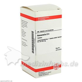 HAMAMELIS D 4, 200 ST – PZN 2924056 из Германии