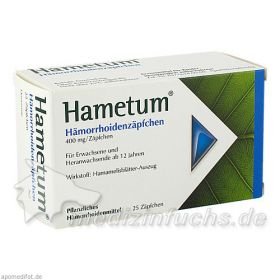 Hametum Hämorrhoiden Zäpfchen, 25 ST – PZN 7619576 из Германии