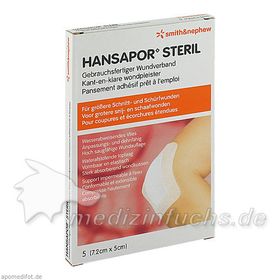 HANSAPOR steril Wundverband 5x7,2 cm, 5 ST – PZN 8436955 из Германии