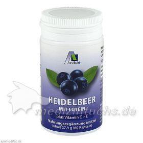 Heidelbeer Kapseln + Lutein + C + E, 60 ST – PZN 1082603 из Германии