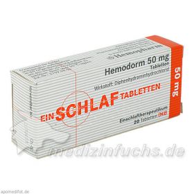 Hemodorm 50mg Einschlaf-Tabletten, 20 ST – PZN 3078669 из Германии