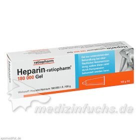 HEPARIN RATIOPHARM 180000, 100 G – PZN 3892335 из Германии