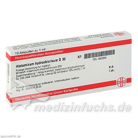 HISTAMINUM HYDROCHLOR D30, 10X1 ML – PZN 4220299 из Германии