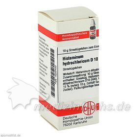 HISTAMINUM HYDROCHLOR D10, 10 G – PZN 4220402 из Германии