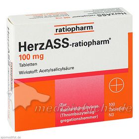 HerzASS-ratiopharm 100 mg, 100 ST – PZN 4561936 из Германии