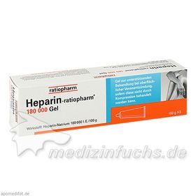 Heparin Ratiopharm 180000 Gel, 150 G – PZN 6884371 из Германии