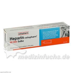 Heparin Ratiopharm 60000 Salbe, 150 G – PZN 6968702 из Германии