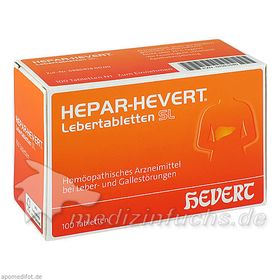 Hepar-Hevert Lebertabletten SL, 100 ST – PZN 7021040 из Германии