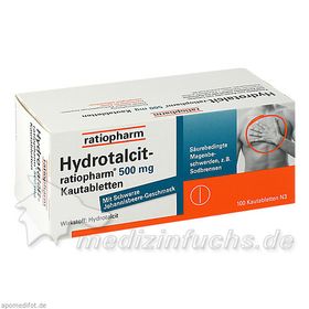 Hydrotalcit-ratiopharm 500mg Kautabletten, 100 ST – PZN 7106026 из Германии