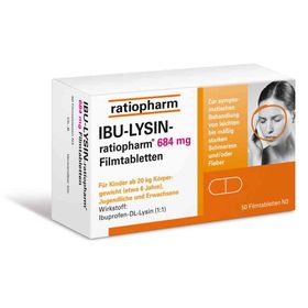 IBU-LYSIN-ratiopharm 684mg (50 stk) – PZN 10019638 из Германии