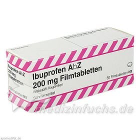 Ibuprofen AbZ 200 mg Filmtabletten, 50 ST – PZN 1016055 из Германии