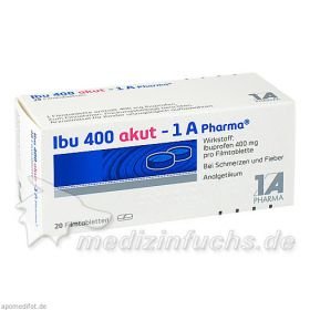 Ibu 400 akut - 1A-Pharma, 20 ST – PZN 2013219 из Германии