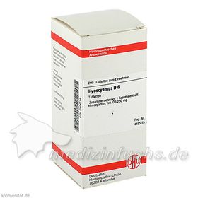HYOSCYAMUS D 6, 200 ST – PZN 2924719 из Германии